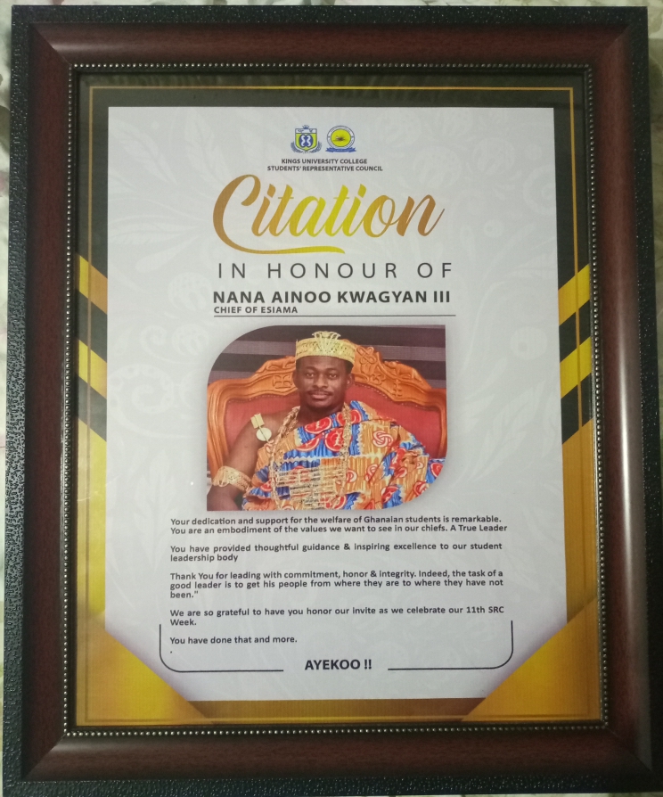 Kings university Honor Nana Ainoo kwagyan III 